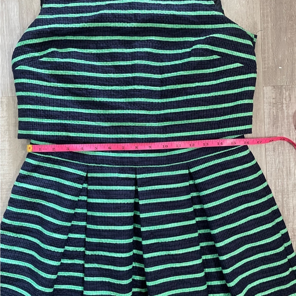 Taylor Size 12 green and blue striped dress - Picture 11 of 16